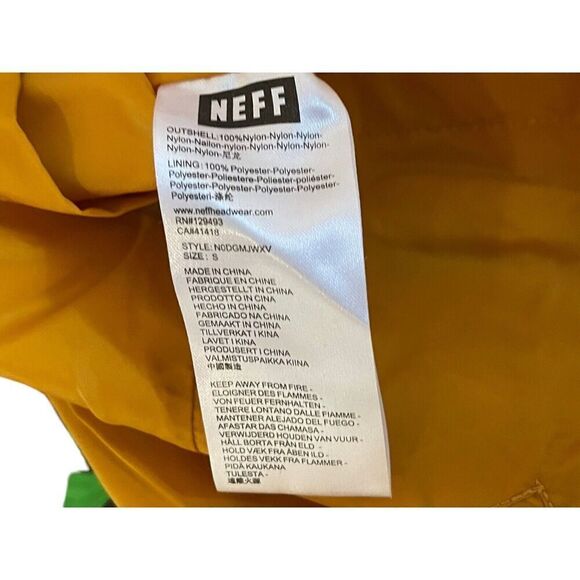 Neff Rose Checkerboard Jacket Size Small Mustard Yellow Collar Full Button - Picture 5 of 5